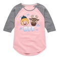 thumbnail image 1 of Disney Emoji - Kristoff Sven - Toddler And Youth Girls Raglan Graphic T-Shirt, 1 of 4