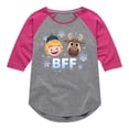 thumbnail image 1 of Disney Emoji - Kristoff Sven - Toddler And Youth Girls Raglan Graphic T-Shirt, 1 of 4