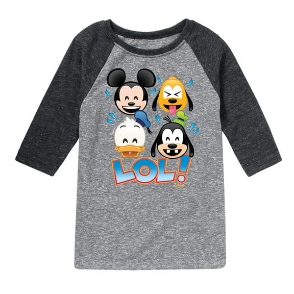 Disney Emoji - Lol Emojis - Toddler And Youth Raglan Graphic T-Shirt