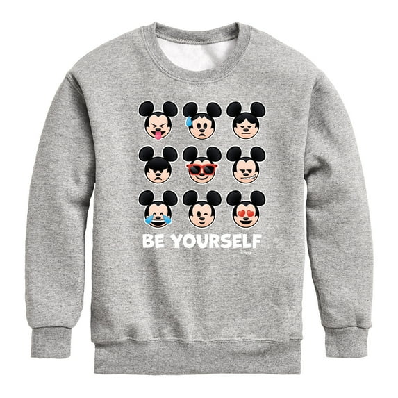 Disney Emoji - Mickey Be Yourself Grid - Toddler And Youth Crewneck Fleece Sweatshirt