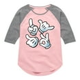 thumbnail image 1 of Disney Emoji - Mickey Hand Emojis - Toddler And Youth Girls Raglan Graphic T-Shirt, 1 of 4