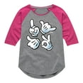 thumbnail image 1 of Disney Emoji - Mickey Hand Emojis - Toddler And Youth Girls Raglan Graphic T-Shirt, 1 of 4