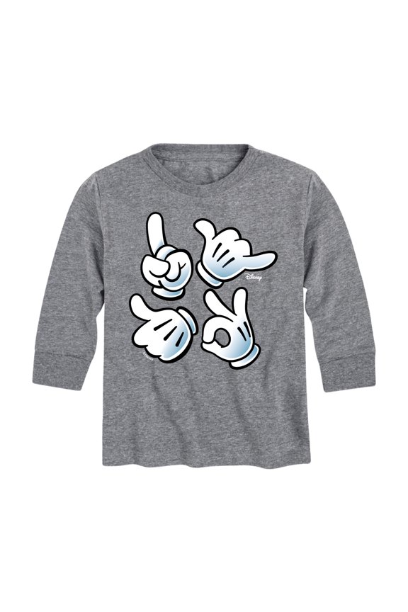 Emoji - Mickey Hand Emojis - Toddler And Youth Long Sleeve Graphic T-Shirt