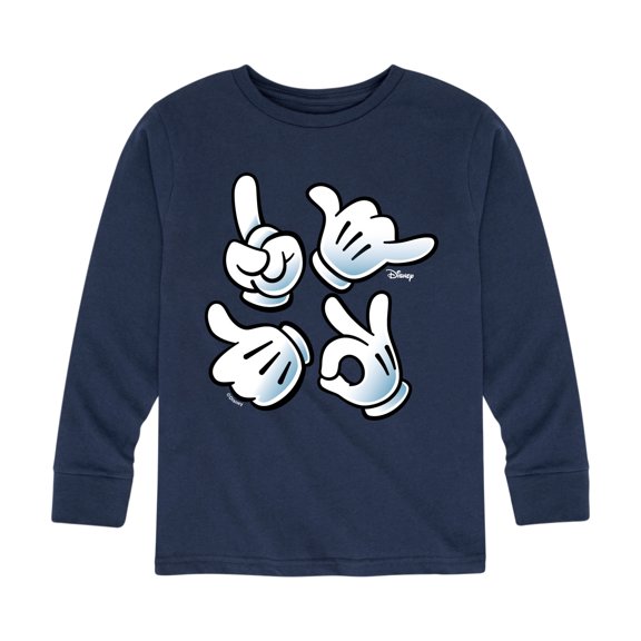 Disney Emoji - Mickey Hand Emojis - Toddler And Youth Long Sleeve Graphic T-Shirt