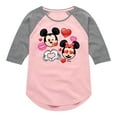 thumbnail image 1 of Disney Emoji - Mickey Minnie Love - Toddler And Youth Girls Raglan Graphic T-Shirt, 1 of 5