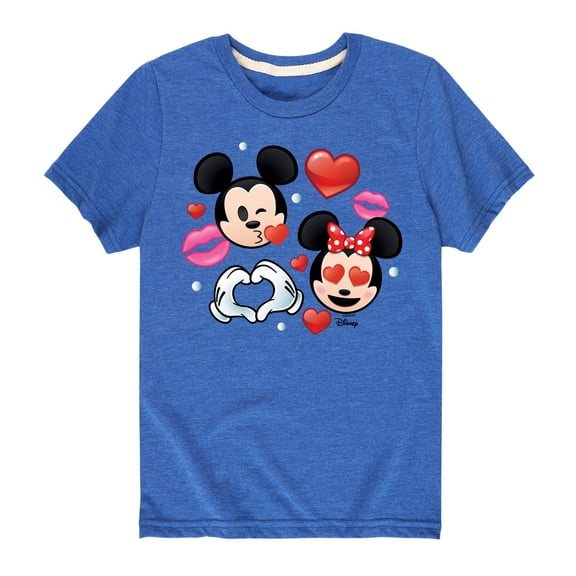 Disney Emoji - Mickey Minnie Love - Toddler And Youth Short Sleeve Graphic T-Shirt