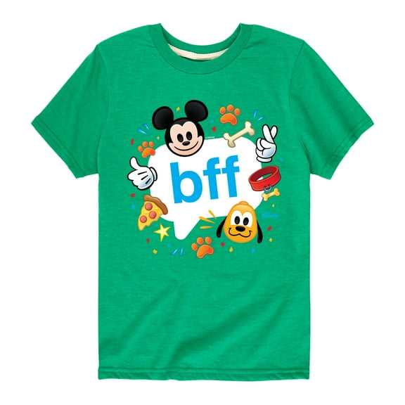 Disney Emoji - Mickey & Pluto BFF - Toddler And Youth Short Sleeve Graphic T-Shirt