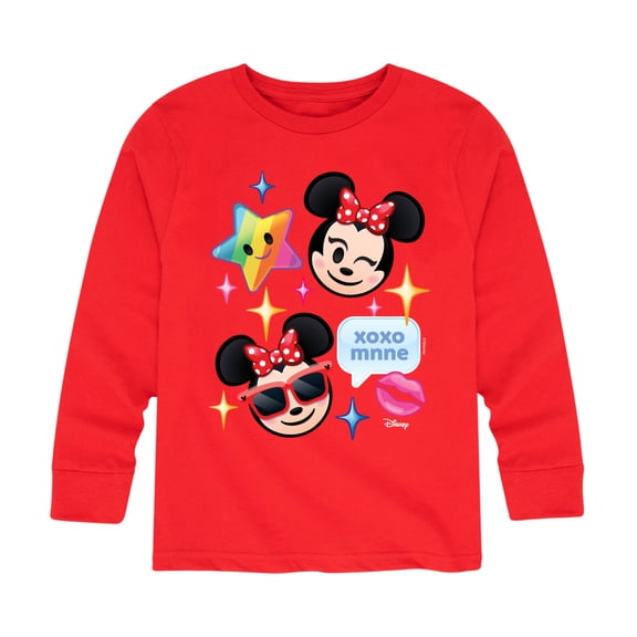 Disney Emoji - Minnie Assorted Emojis - Toddler And Youth Long Sleeve Graphic T-Shirt