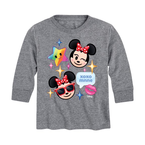 Disney Emoji - Minnie Assorted Emojis - Toddler And Youth Long Sleeve Graphic T-Shirt