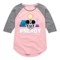 thumbnail image 1 of Disney Emoji - Nerdy Mickey - Toddler And Youth Girls Raglan Graphic T-Shirt, 1 of 5