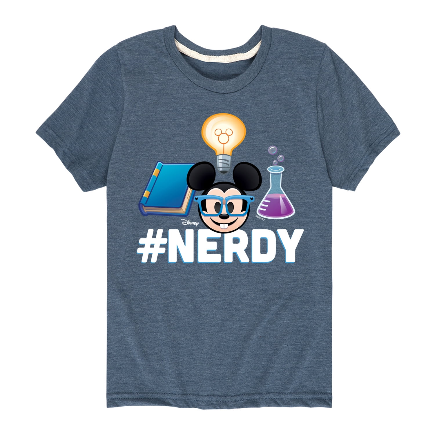 さらに100円引き◆Disney X Nerdy Cartoon Short Sleeve T-Shirt Disney-Emoji-Nerdy-Mickey-