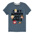 thumbnail image 1 of Disney Emoji - Princess Don't Worry Be - Toddler And Youth Short Sleeve Graphic T-Shirt, 1 of 5
