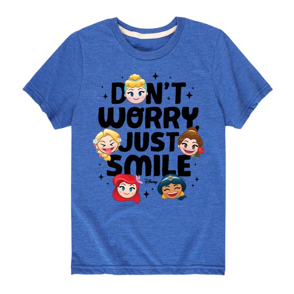 Disney Emoji - Princess Don't Worry Be - Toddler And Youth Short Sleeve Graphic T-Shirt