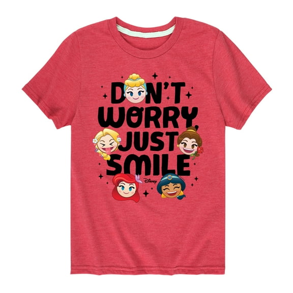 Disney Emoji - Princess Don't Worry Be - Toddler And Youth Short Sleeve Graphic T-Shirt