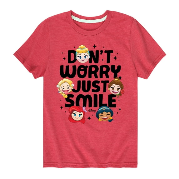 Disney Emoji - Princess Don't Worry Be - Toddler And Youth Short Sleeve Graphic T-Shirt