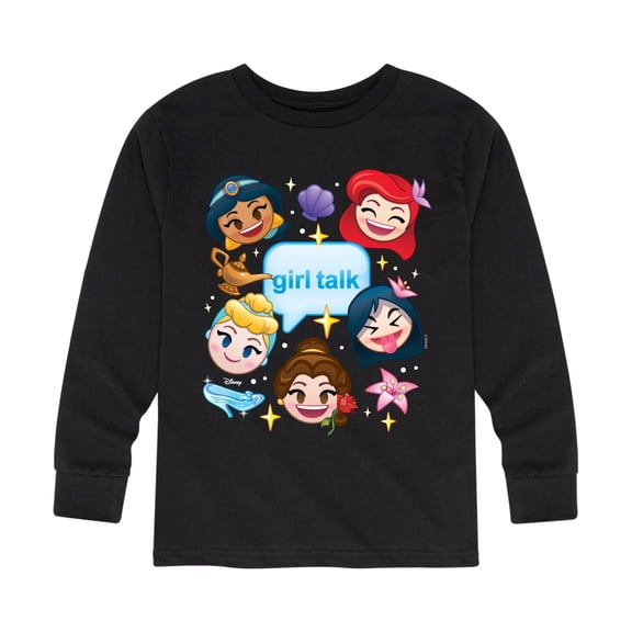 Disney Emoji - Princess Girl Talk - Toddler And Youth Long Sleeve Graphic T-Shirt