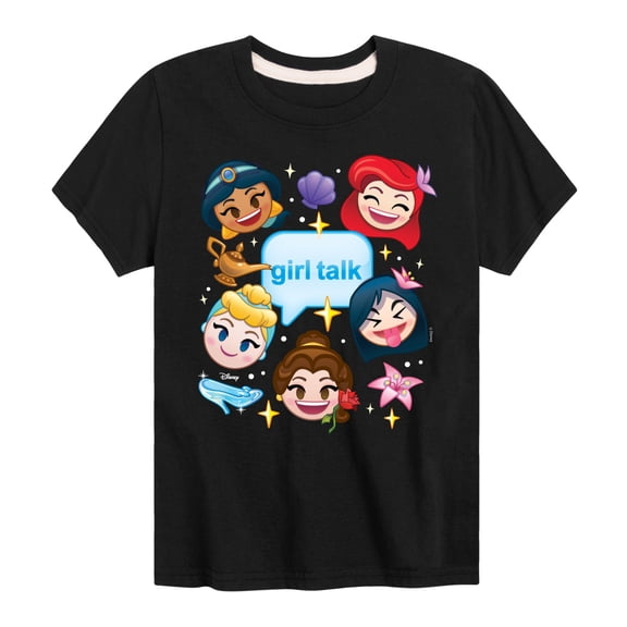 Disney Emoji - Princess Girl Talk - Toddler And Youth Short Sleeve Graphic T-Shirt