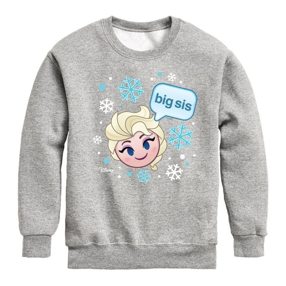 Disney Emoji - Sis Big Elsa - Toddler And Youth Crewneck Fleece Sweatshirt