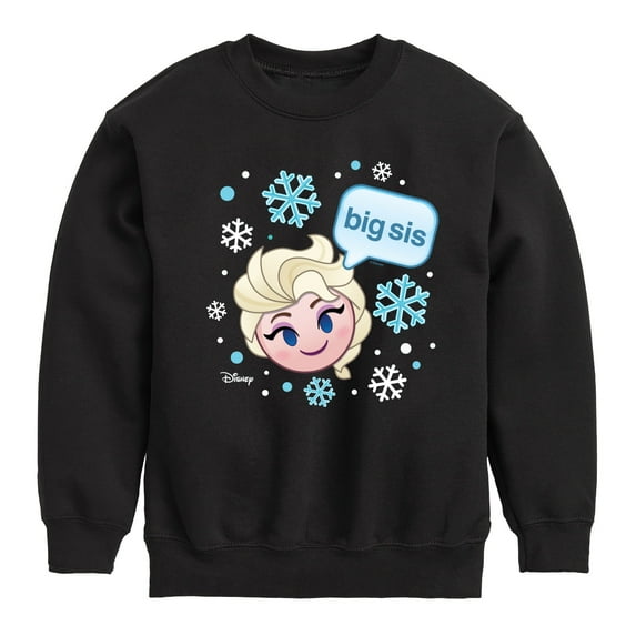 Disney Emoji - Sis Big Elsa - Toddler And Youth Crewneck Fleece Sweatshirt