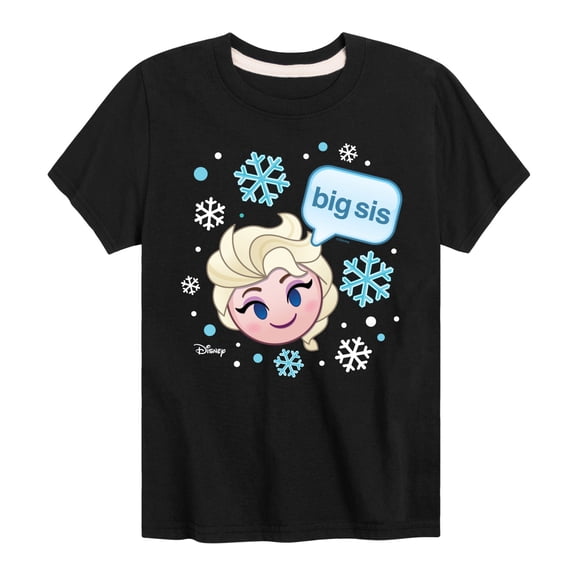 Disney Emoji - Sis Big Elsa - Toddler And Youth Short Sleeve Graphic T-Shirt