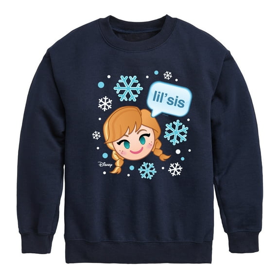 Disney Emoji - Sis Lil Anna - Toddler And Youth Crewneck Fleece Sweatshirt