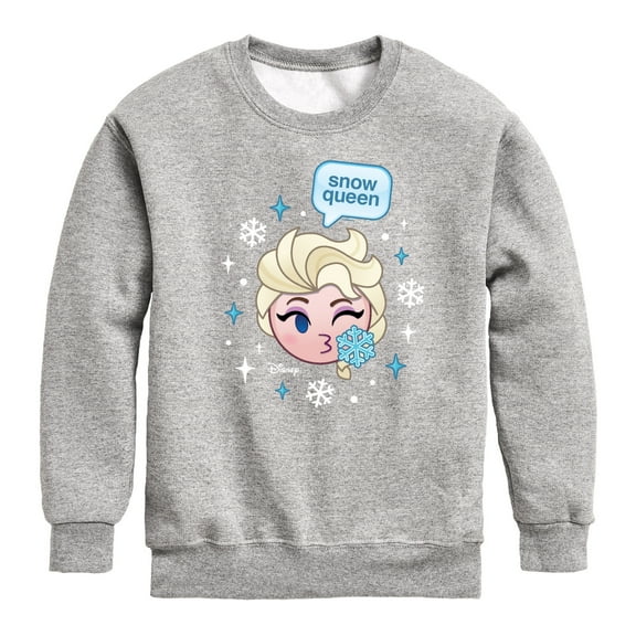 Disney Emoji - Snow Queen - Toddler And Youth Crewneck Fleece Sweatshirt