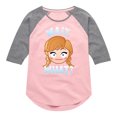 thumbnail image 1 of Disney Emoji - Wait What Anna - Toddler And Youth Girls Raglan Graphic T-Shirt, 1 of 4