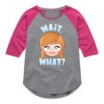 thumbnail image 1 of Disney Emoji - Wait What Anna - Toddler And Youth Girls Raglan Graphic T-Shirt, 1 of 4