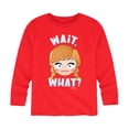 thumbnail image 1 of Disney Emoji - Wait What Anna  - Toddler And Youth Long Sleeve Graphic T-Shirt, 1 of 5