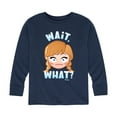 thumbnail image 1 of Disney Emoji - Wait What Anna  - Toddler And Youth Long Sleeve Graphic T-Shirt, 1 of 5