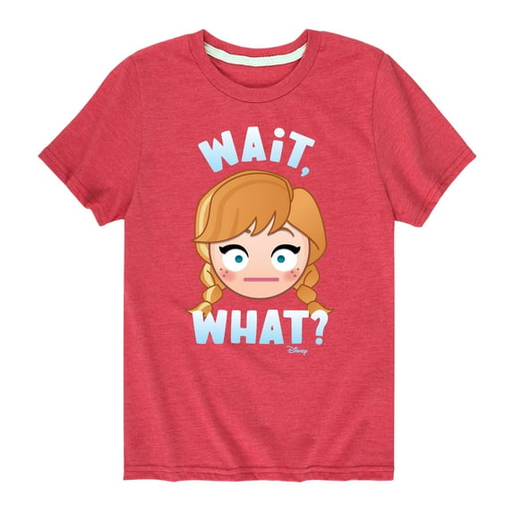 Disney Emoji - Wait What Anna - Toddler And Youth Short Sleeve Graphic T-Shirt