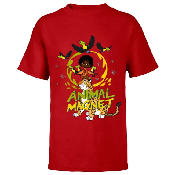 Disney Encanto Antonio Animal Magnet - Short Sleeve T-Shirt for Kids - Customized-Red