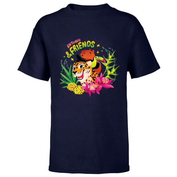 Disney Encanto Antonio & Friends Pico Parce Chispi Animals - Short Sleeve T-Shirt for Kids - Customized-Navy