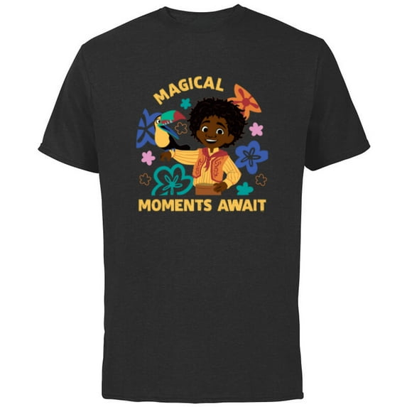 Disney Encanto Antonio Madrigal & Pico Magical Moments Await - Short Sleeve Cotton T-Shirt for Adults - Customized-Black