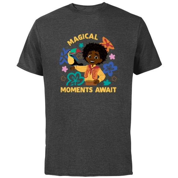 Disney Encanto Antonio Madrigal & Pico Magical Moments Await - Short Sleeve Cotton T-Shirt for Adults - Customized-Charcoal