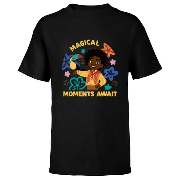 Disney Encanto Antonio Madrigal & Pico Magical Moments Await - Short Sleeve T-Shirt for Kids - Customized-Black