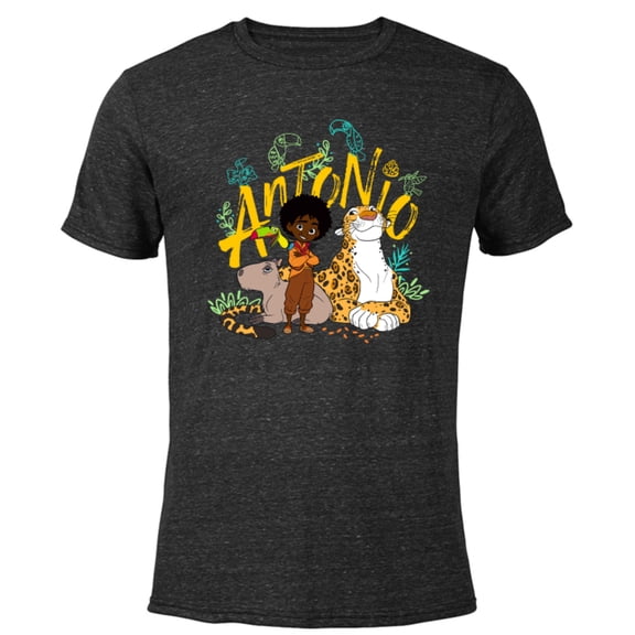 Disney Encanto Antonio with Animal Friends - Short Sleeve Blended T-Shirt for Adults - Customized-Black
