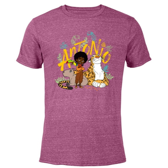 Disney Encanto Antonio with Animal Friends - Short Sleeve Blended T-Shirt for Adults - Customized-Purple