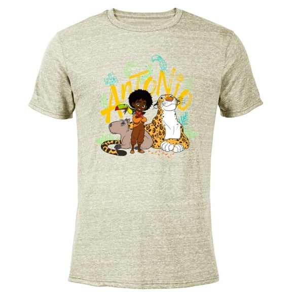 Disney Encanto Antonio with Animal Friends - Short Sleeve Blended T-Shirt for Adults - Customized-Yellow
