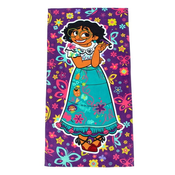 Disney Encanto Beach Towel – Mirabel Princess, 58″ × 28″, Purple, 100% Cotton