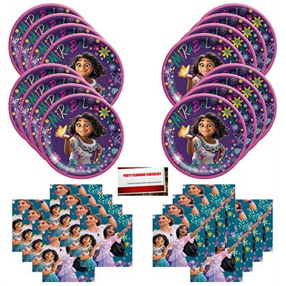 Disney Encanto Birthday Party Supplies Bundle Pack for 16 Guests (Plus Party Planning Checklist by Mikes Super Store), Multi-color