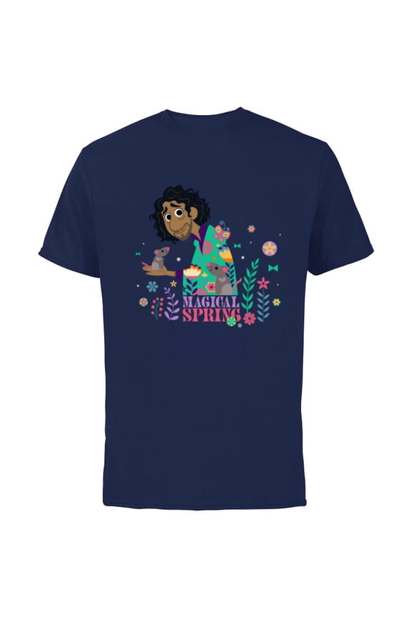 Encanto Bruno Flowers & Plants Easter Magical Spring - Short Sleeve Cotton T-Shirt for Adults - Customized-Navy