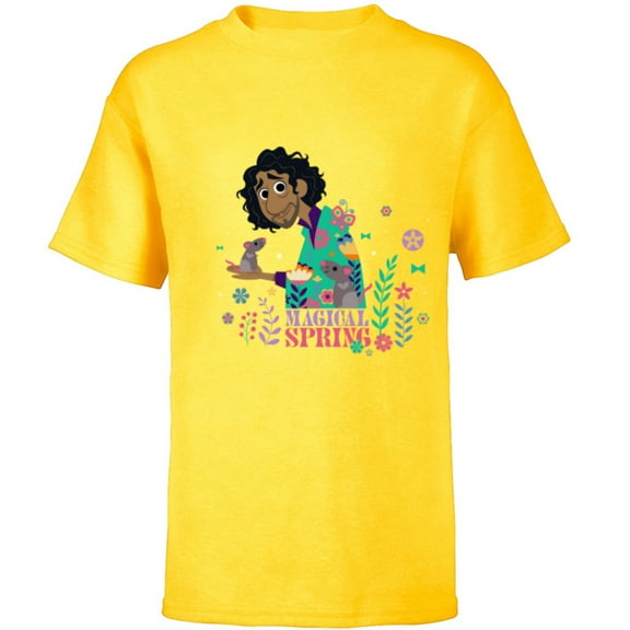Disney Encanto Bruno Flowers & Plants Easter Magical Spring - Short Sleeve T-Shirt for Kids - Customized-Yellow