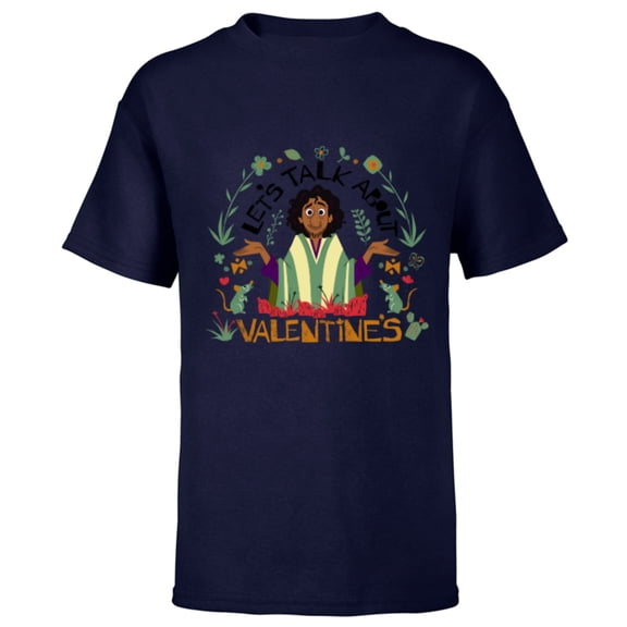 Disney Encanto Bruno Love Let’s Talk About Valentine’s Day - Short Sleeve T-Shirt for Kids - Customized-Navy