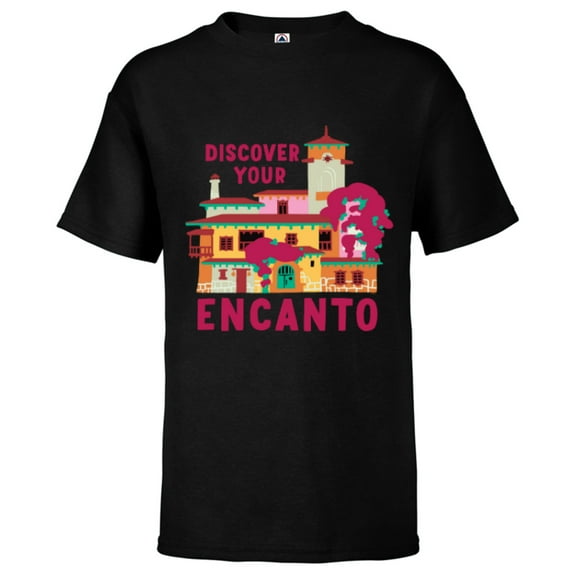 Disney Encanto Casa Madrigal Casita Discover Your Encanto - Short Sleeve T-Shirt for Kids - Customized-Black
