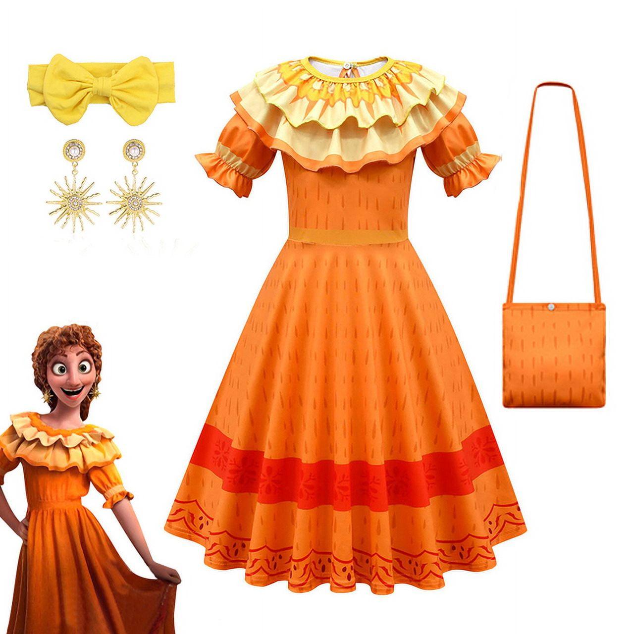 Disney Encanto Costume Princess Dress Suit Charm for Girls Cosplay ...