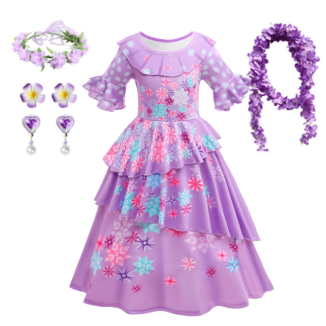 Disney Encanto Costume Princess Dress Suit Charm for Girls Cosplay ...