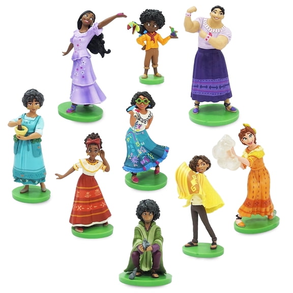 Disney Store Official Encanto Deluxe Figurine Play Set - 9 Fully Sculpted Disney Figures with Attached Bases- Includes Mirabel, Isabela, Bruno, & More - Comes in Scenic Display Packaging