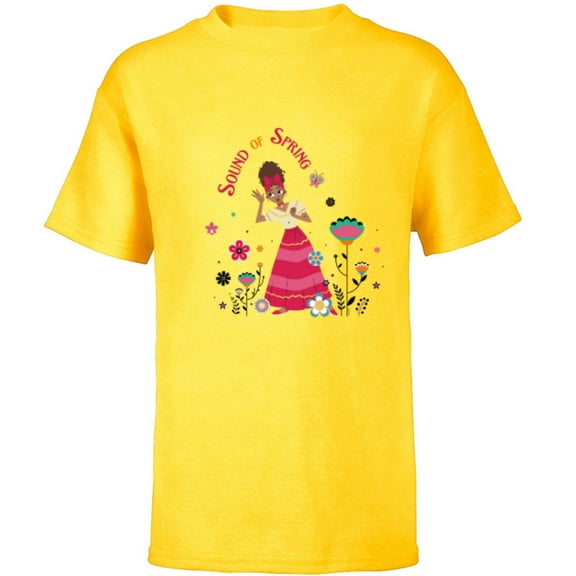 Disney Encanto Dolores Easter Flowers Sound of Spring - Short Sleeve T-Shirt for Kids - Customized-Yellow