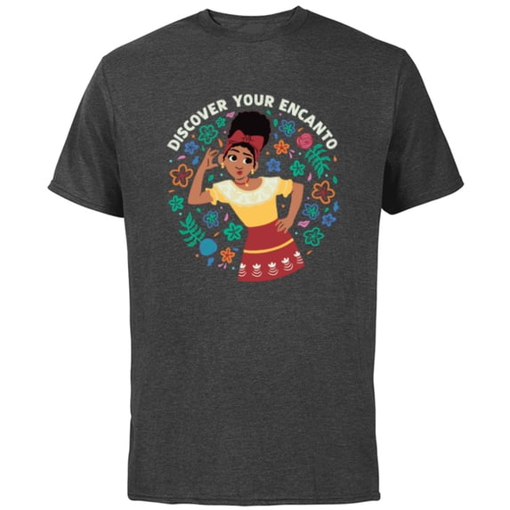 Disney Encanto Dolores Madrigal Discover Your Encanto - Short Sleeve Cotton T-Shirt for Adults - Customized-Charcoal